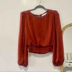 ASTR Burnt Sienna Rouched Top Size Small